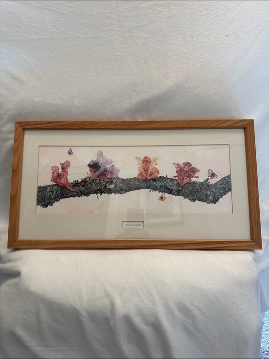 Anne Geddes Other - "Fairies" Lithograph Print by Anne Geddes, Framed / Print is 10" x 20" Vintage